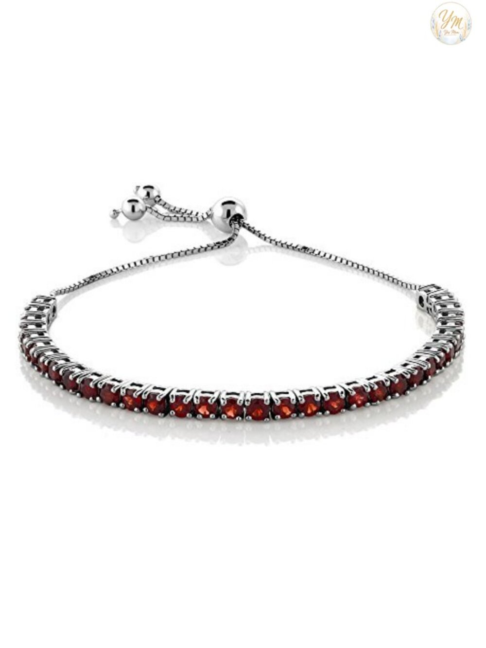 4.50 Cttw Red Garnet Tennis Bracelet 925 Sterling Silver